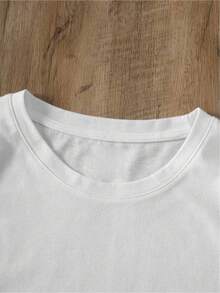 YOCASA Women's Summer T-Shirt With Round Neck And Short Sleeves, Oil Painting Print With Floral Heart And Letter Design, Casual, Simple And Sporty Style For Everyday Wear - YH267-白色 - 查看 4