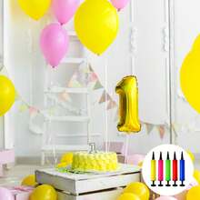 3pcs Mini Balloon Air Pump, Manual Balloon Pump, Helium Balloon Pump, Portable, Suitable For Party Decoration, Yoga Ball - Multicolor - View 3