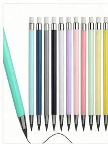 1/3/6/12pcs HB Eternal Pencil, Black, High-Tech, Unbreakable, No Sharpening Needed, Sketching Pencil, Father's Day Gift, Mother's Day Gift, Gift For Friends, Students, Teachers, Back To School, Random Color - Style 1 - View 1