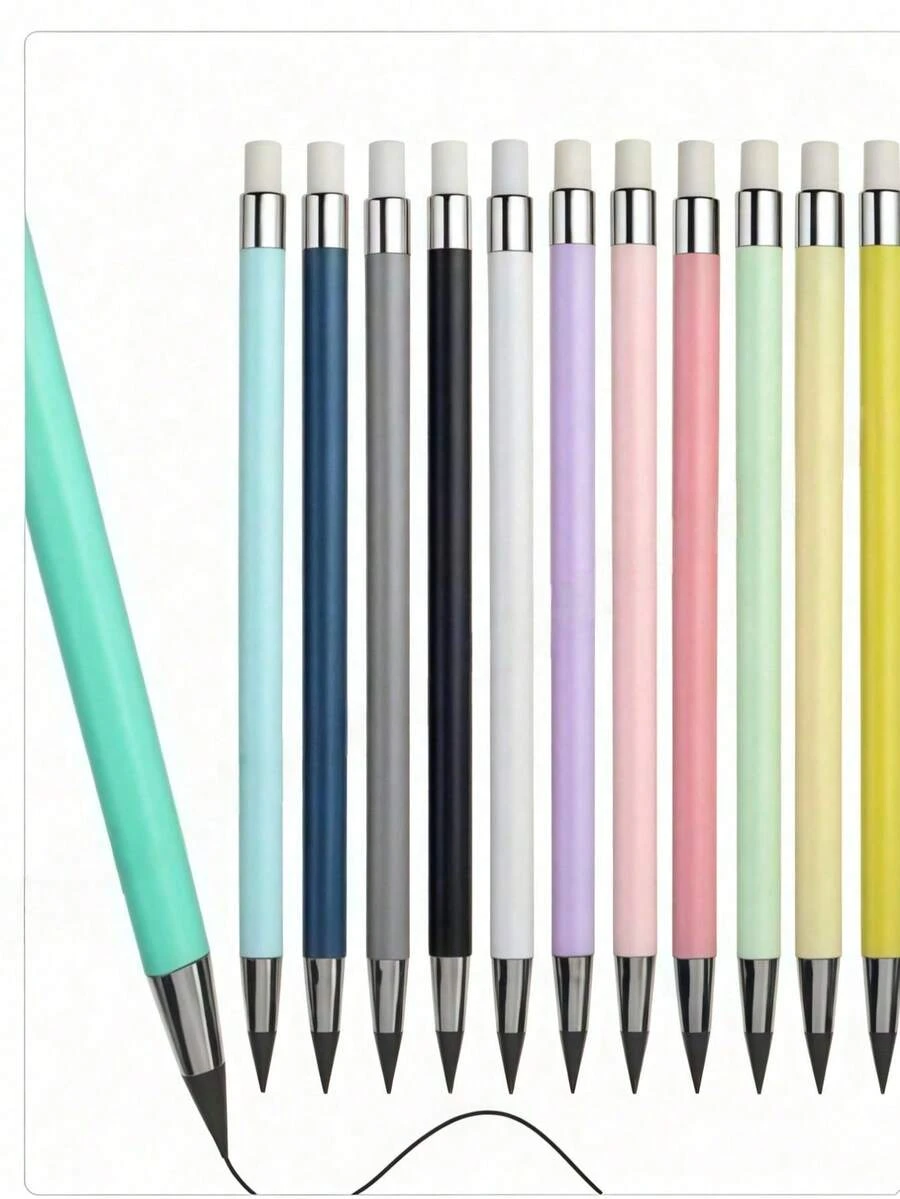 1/3/6/12pcs HB Eternal Pencil, Black, High-Tech, Unbreakable, No Sharpening Needed, Sketching Pencil, Father's Day Gift, Mother's Day Gift, Gift For Friends, Students, Teachers, Back To School, Random Color - Style 1 - View 1