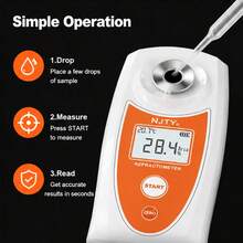 NJTY Digital Refractometer Brix Meter, Portable Digital Sugar Refractometer With HD LCD Screen, Auto Temperature Compensation, Fast 3s Measuring Sugar Tester For Fruit, Juice, Beverage, Vegetables, Home And Industry Use - A - View 5