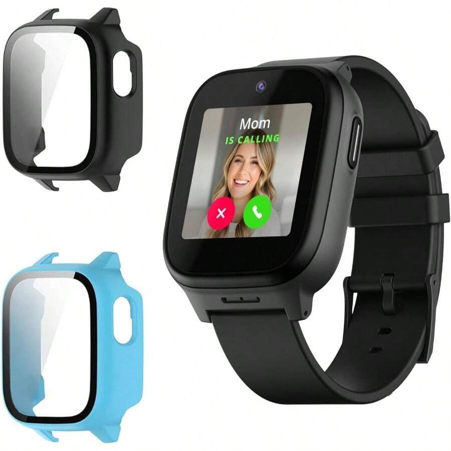 - Juego de 2 fundas protectoras de visualizacin compatibles con Cosmo JrTrack 5 Watch, carcasa protectora delgada de policarbonato duro de repuesto para parachoques de cobertura - negro + Azul - Ver 1