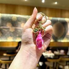 Ocean Gradient Seashell Keychain, Multi-Color Transparent Iridescent Resin Pendant With Gold Bell And Lobster Clasp, Women's Bag Charm, Car Key Decoration, Summer Beach Theme Gift, Sold Individually - Multicolor - View 10