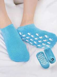 1 Pair Of Reusable Gel Moisturizing Foot Socks - Soft Moisturizing Socks, Foot Film Socks, Light Design, Easy To Clean, Suitable For Home Foot Care, Alleviate Heel Cracking, And Soften Rough Skin - Multicolor - View 5