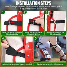 6/12pcs Shin Guard Replacement Straps, 12.59 Inch (Approx. 32.0 Cm) Baseball Softball Catcher Equipment Straps, Adjustable Softball Catcher Shin Guard Straps With Metal Clips, Replacement Straps, Baseball Catcher Equipment Straps, Leg Guards, Unisex - Black - View 6