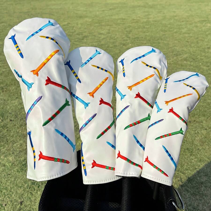 Fashion Design Golf Club Headcovers For Driver Fairway Hybrid Wood Head Covers With Number Tags For #1 #3 #5Woods - Black - View 1