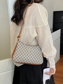 Large Capacity Versatile Women's Monogram Shoulder Bag 2026 Spring New Underarm Bag Wholesale - Khaki - View 7