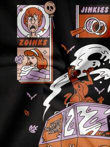 Strevion SCOOBY-DOO Men's Cartoon Pattern Short Sleeve T-Shirt And Drawstring Pocket Casual Shorts Set - Multicolor - View 5