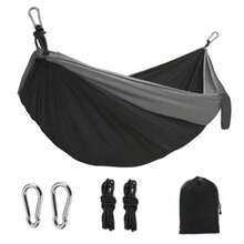Hammock Nylon Ringan dan Bernapas, Hammock Portabel Tahan Lama, Hadiah Penting untuk Berkemah, Bepergian, dan Liburan di Halaman Belakang - MultiWarna - View 6