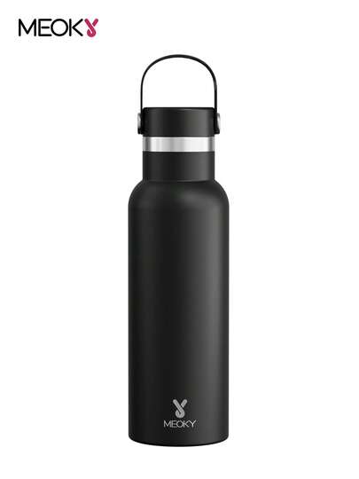 Meoky 17oz/500ml 真空保溫不鏽鋼水壺，附攜帶手柄蓋，大容量且易於攜帶，長效保溫保冷，適合學生、辦公室、健身房及戶外旅行