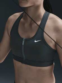 Sujetador deportivo Nike Authentic Swoosh para mujer, transpirable, con cremallera, fácil de poner y quitar FN2732-338 - FN2732-338 - Ver 2