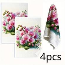Vintage Flower Bouquet Printed Kitchen & Bathroom Hand Towels, Wrinkle Resistant Decorative Dish Towels. Super Absorbent, Machine Washable, Ideal For Kitchen Cleaning, Daily Home Decor & Gift Option. - Multicolor - View 13