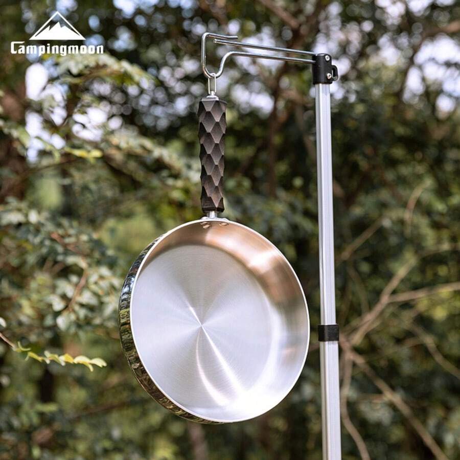 CAMPINGMOON Outdoor Camping Deep Frying Pan Three-Layer Steel Portable Detachable Handle Suitable For Frying And Boiling CC-23