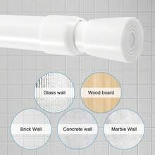 No Drill Telescopic Tension Curtain Rod – Adjustable Pole For Shower, Kitchen Cupboard, Bathroom Window - White, 160-300cm - View 3