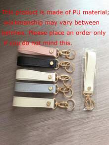 Customized Letter PU Leather Keychain, Personalized Wristlet Keychain, Wedding Party Favors, Car Keychain, Unisex Leather Keychain, Graduation Gift 2026, Gift Ideas - Multicolor - View 2