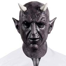 1pc Fashionable Personalized Devil Horn Mask Cosplay Horror Devil Costume Head Mask, Practical Prank Scary Ghost Face Costume Prop, Durable Exquisite Compact Suitable For Masquerade Party Convenient To Carry Mask Head Cover - View 4