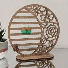 2D Flat Wooden Earring Storage Rack, Column Board Display Stand, Jewelry Rack Suitable For Selling Necklaces And Earrings, Arch Design, No Electricity Required - Multicolor 1 - View 2