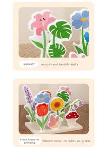 Children's Educational Early Learning Toy Flower Card Matching Plug-In 3D Puzzle Hand-Eye Coordination Parent-Child Interaction Logical Thinking Training - Multicolor - View 10