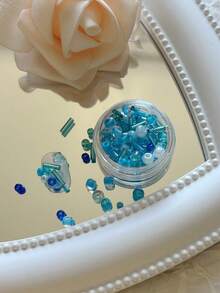 1 Bottle Mini Nail Art Seed Beads With Holes, Colorful Micro Beads, Simple Versatile All-Match Accessories Nail Charms - 彩色 - 查看 17