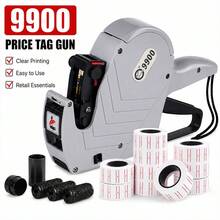 1pc MX-9900 Grey Handheld Price Labeling Machine, 8-Digit Price Labeler - Equipped With 5000 Labels And 3 Ink Cartridges, Suitable For Grocery Stores, Supermarkets And Offices. - Grey - View 9