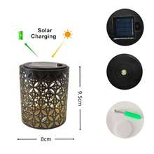 戶外壁燈 太陽能 LED 壁燈 空心圖案投影燈 用於戶外花園圍欄庭院裝飾 - 銅錢壁燈 - 查看 6