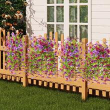 4 Stücke künstliche hängende Blumen für den Außenbereich, UV-beständige künstliche Pflanzen für Frühling und Sommer Dekoration, sehen echt aus, künstliche lila und rote Blumen für Außenpflanzgefäße, Veranda, Terrasse Dekoration, ideal für Raumdekoration, Hochzeitszubehör, Feiertagsparty, Garten, Heimdekoration - Verschiedenfarbig - Übersicht 5