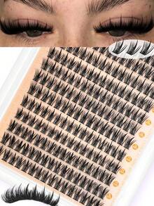 FQBFQB 192pcs Pointed Fairy Cluster False Eyelashes, 9-16mm Mixed Length, Thickened Single Eyelashes, DIY Pointed Eyelash Extensions, Cartoon Style Dense Eyelash Extensions - View 1