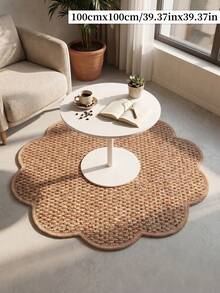 1pc Area Rug, 1150g/M² Faux Sisal Carpet, Soft & Fluffy, Non-Slip & Washable Floor Mat, Rug For Living Room Bedroom, Decorative Home Decor Carpet - Brown - View 9