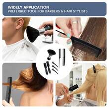 An 8-Piece Professional Hair Stylist Tool Set, Including A Comb Set And A Neck Dust Remover, Suitable For Hair Cutting, Cleaning, And Salon Use - Black - View 6