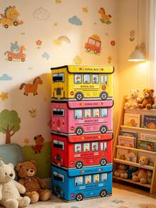 Toy Storage Box Car-Shaped Foldable Storage Bin Storage Box Children's Non-Woven Fabric Storage Box - Multicolor - View 1