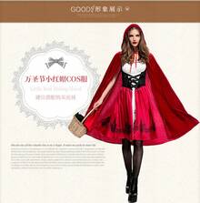 Pinse Clothing - Disfraz de Caperucita Roja para Halloween, Estilo Europeo y Americano, para Adultos, Ideal para Fiestas de Cosplay, Éxito de - Rojo - Ver 6