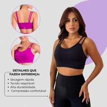 Kit 2 Tops Prisma Duas Alças  Ultra Resistente para Treinos Intensos Resistente Academia Crossfit - 1 preto + 1 azul - Visão 6