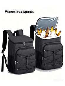1pc Minimalist Fashion Large Capacity Outdoor Camping Picnic Insulated Cooler Bag Backpack Hiking Backpack , Lunch Box - Multicolor - View 1