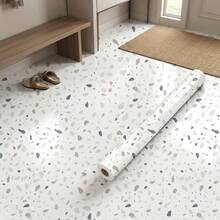 1 Roll Fresh Terrazzo Pattern Self-Adhesive Wallpaper, Vinyl Material Removable Wallpaper, Modern Minimalist Style, Ins Style Decoration, Kitchen Backsplash, Stove, Disinfection Cabinet, Cabinet, Art Wall, Home Decor, Wall Decor, Kitchen Decor - 1PC - View 14
