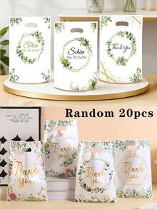 Bolsas de regalo para llevar (60/50/30/20/10 unidades), ideales para bodas, fiestas, cumpleaños y otras ocasiones; bolsas de regalo con flores secas de eucalipto verde, bolsos de mano portátiles y bolsas de almacenamiento para el hogar. - A - Ver 17