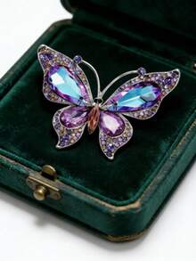 1 Stück glitzernde rosa Schmetterlings-Brosche, Blumenschmuck für Damen, stilvolle Nadel für Alltag & Bankett-Veranstaltungen - Verschiedenfarbig - Übersicht 8
