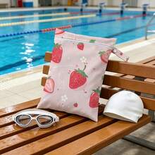 Cute Summer Fruit Print Wet Dry Separation Swimming Bag, Girly Beach & Pool Pouch, Lightweight Travel Storage Organizer - Multicolor - View 4
