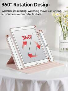 Kingsung Funda protectora para tableta con patrón de rayas y dibujos animados de perros, giratoria 360°/720°, ranura integrada para lápiz, protección contra caídas, funda con activación automática, compatible con iPad 9.7/10.2/10.5/10.9/Pro 11 - Multicolor - Ver 4