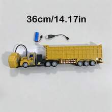 Remote Control Excavator, Dump Truck And Loader Toy Set, Suitable For Boys 6 Years And Above, Equipped With Metal Bucket And Lights, Ideal Gift For Children (Halloween/Christmas) - Multicolor - View 12