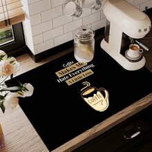 1pc Home Decor Coffee Pattern Printed Dish Drying Mat, Espresso Machine Countertop Absorbent Mat, Sink Drain Mat, Kitchen & Bathroom Supplies - Multicolor - View 7