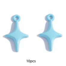 10 piezas/set Colgante DIY estrella de cuatro puntas - Plateado - Ver 5