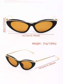 New Fashion Cat Eye Small Frame Glasses Unique Brow Frame Design High-End Glasses Suitable For Women And Men For Photography Daily Wear Decorative Glasses - Multicolor - View 2