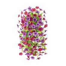 4 Stücke künstliche hängende Blumen für den Außenbereich, UV-beständige künstliche Pflanzen für Frühling und Sommer Dekoration, sehen echt aus, künstliche lila und rote Blumen für Außenpflanzgefäße, Veranda, Terrasse Dekoration, ideal für Raumdekoration, Hochzeitszubehör, Feiertagsparty, Garten, Heimdekoration - Verschiedenfarbig - Übersicht 13