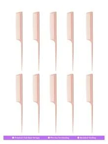 1/3/5/10 Pcs Rat Tail Comb Parting Comb,Rat Tail Combs For Women Fine Tooth Comb Parting Tip Carbon Fiber Root Teasing Anti Static Heat Resistant Adding Volume Evening Hair Styling Fine Tooth Parting Tip Carbon Fiber ,Hair Combs For Styling,Hair Care - Watermelon Pink - View 7