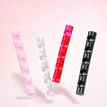 1pc 5-Slot Acrylic Crystal Nail Art Pen Holder, Transparent Multi-Slot UV Gel Brush Holder, Nail Polish Painting Tool Storage Organizer, Manicure Salon Display - Multicolor - View 2