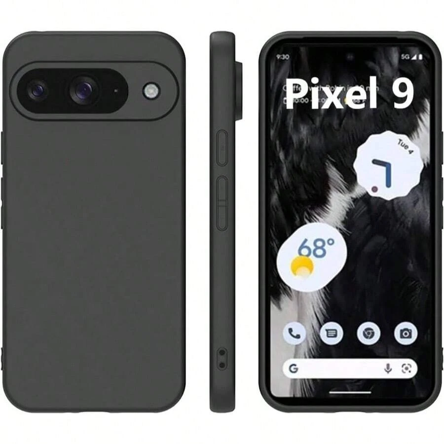 Funda para Google Pixel 9 Case Protectora de TPU Suave Ultrafina Matte Minimalista LisoNegro - Negro - Ver 1