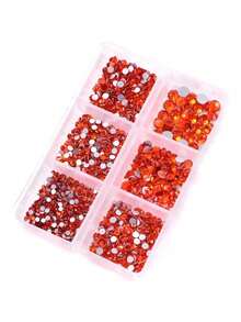 Nueva caja de cristales de diamantes de colores con base plana de varios tamaños para decoración 3D de arte de uñas, strass - Rosa Pálido - Ver 22