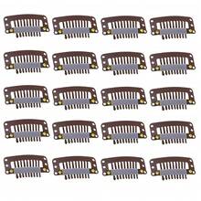 20 piezas de clips para peluca con almohadilla de goma, clips para peluca mejorados de 9 dientes cómodos, adecuados para coser en pelucas, fijar peines de peluca, clips para cabello de peluca, adecuados para mujeres de tamaño pequeño, clips para peluca y accesorios, utilizados para extensiones de cabello de peluca DIY - Clips BB de 9 dientes - Ver 11