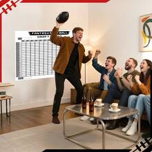 Papan Draft Fantasy Football 2026-2027 Ukuran 45,3 x 33,5 Inci, 14 Tim, 20 Putaran, dengan Jadwal, Bagan Tulisan Tangan, dan Permainan Fantasy Football DIY. - Hitam dan Putih - View 6