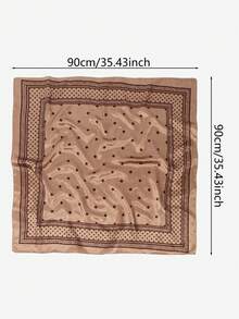 1 pieza Pañuelo cuadrado con estampado de lunares de moda casual para mujer 2026, pañuelo multifuncional y conveniente adecuado para salidas diarias, playa y otras ocasiones - Multicolor - Ver 6